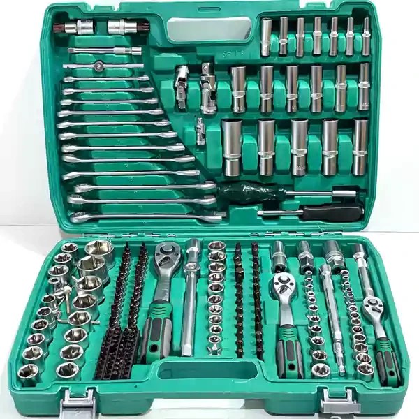 جعبه بکس فشار قوی 216 پارچه کروم فول صنعتی مدل 216pcs